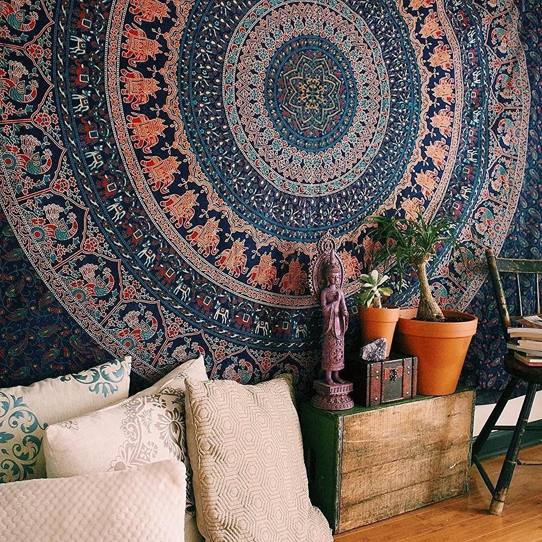Hippy Mandala Bohemian Tapestry, Indian Dorm Decor, Psychedelic Tapestries Wall Hanging Ethnic Decorative Tapestry
