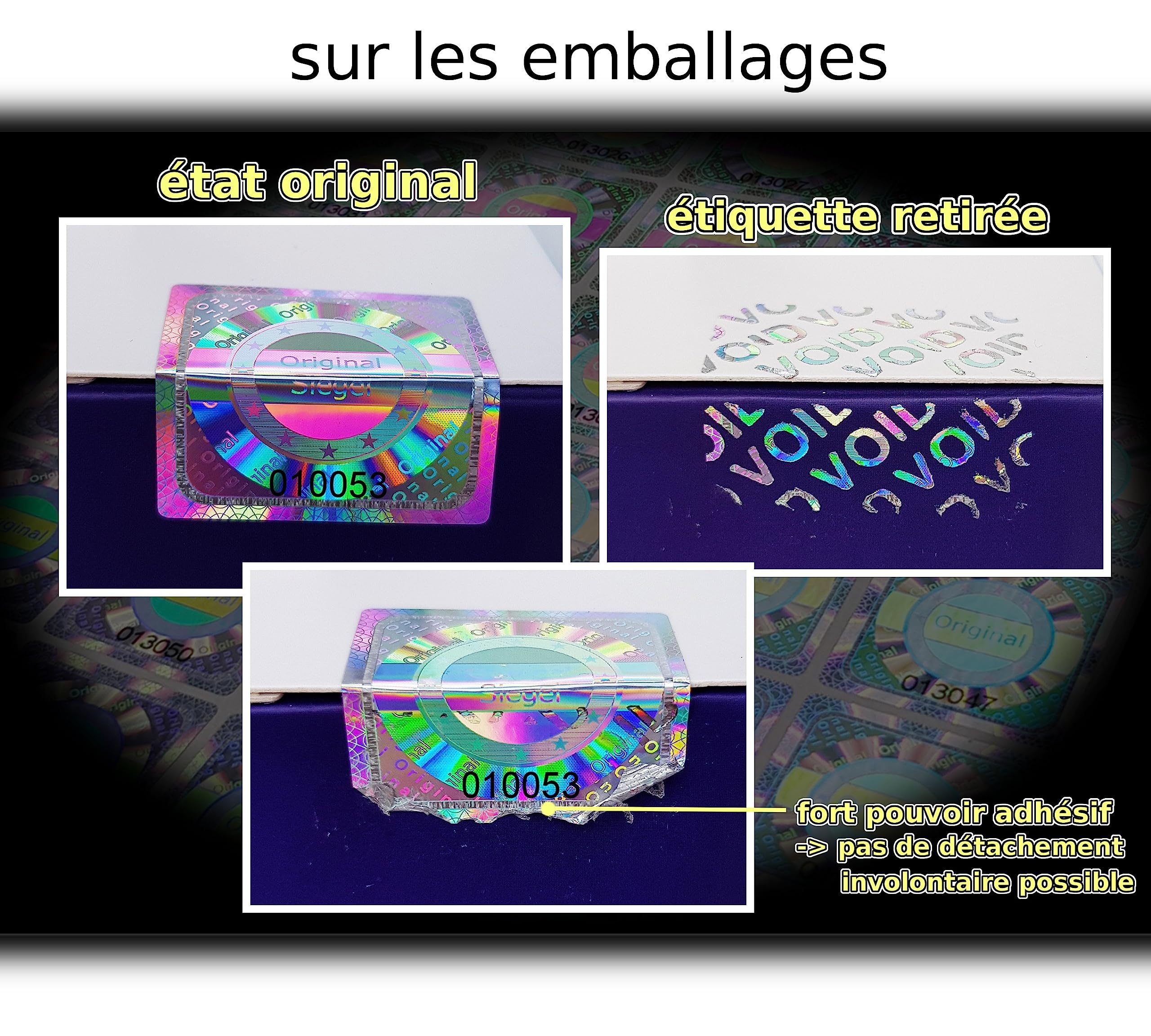 500 pcs - Hologramme 3D de sécurité, sceau original avec numéro de série | 25mm argent brillant - Sceaux de sécurité, sceau de qualité, sceau de garantie, étiquettes de sécurité, sceau de fermeture