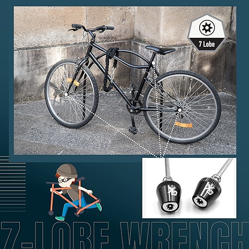 Miniatura 5 de ONIPAX Bicicleta antirrobo de bloqueo Pincho 7 lóbulos Bicicleta Rueda Hub Seguro