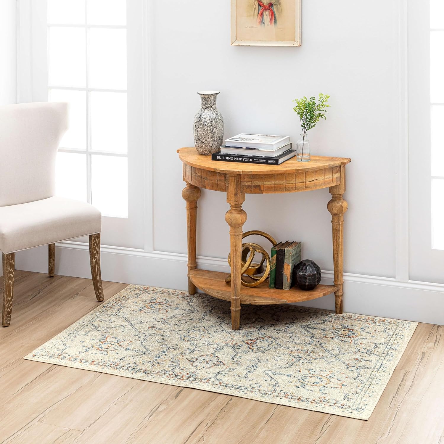 Mohawk Home Garrett Floral Ornamental Cream 2' 11" x 5' Area Rug Perfect for Living Room, Dining Room, Office 5' x 2'11" (Rectangular) Garrett Cream Ivory