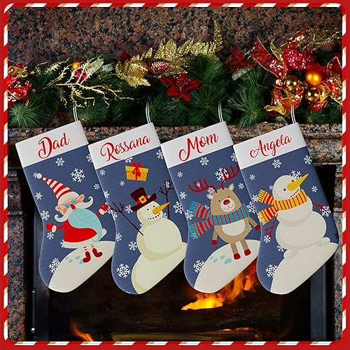 Magimagine Medias de Navidad personalizadas con nombres familiares medias de Navidad rústicas de granja adorno colgante para chimenea decoración Magimagine Medias de Navidad personalizadas con nombres familiares medias de Navidad rústicas de granja adorno colgante para chimenea decoración