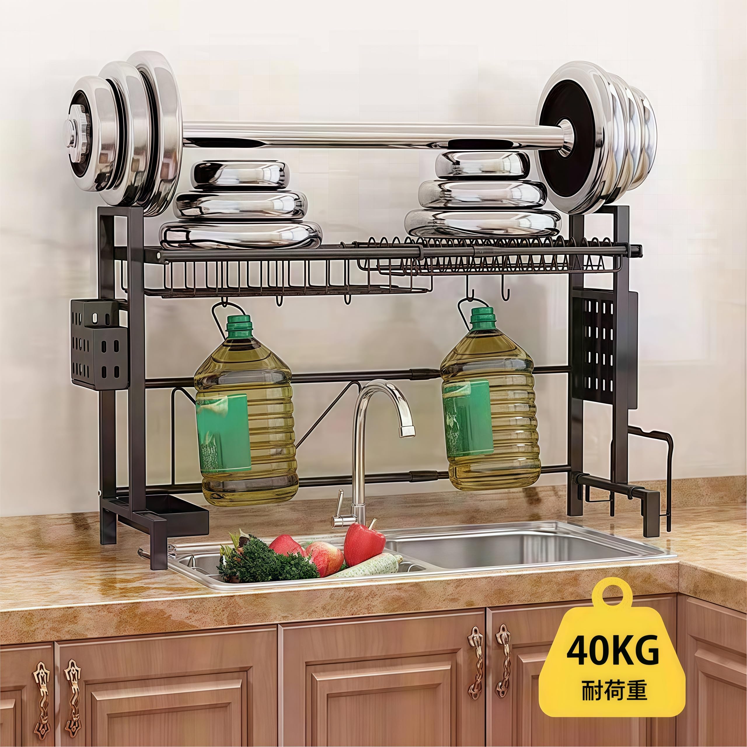 Amazon｜シンク上水切りラック 食器 伸縮水切りラック 幅60~100.5cm