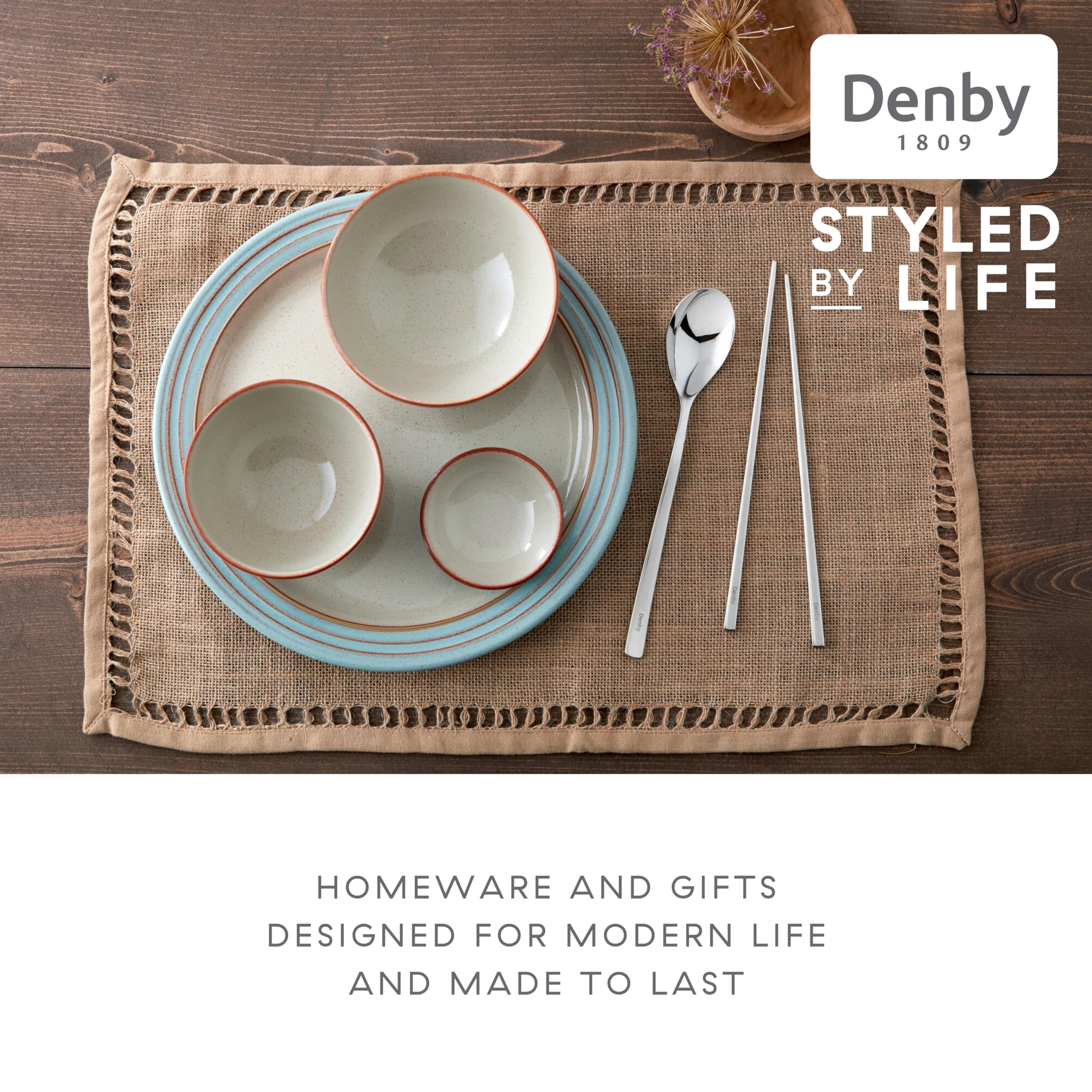 Amazon.com: Denby - Heritage Pavilion Blue Dinner Set For 4-12