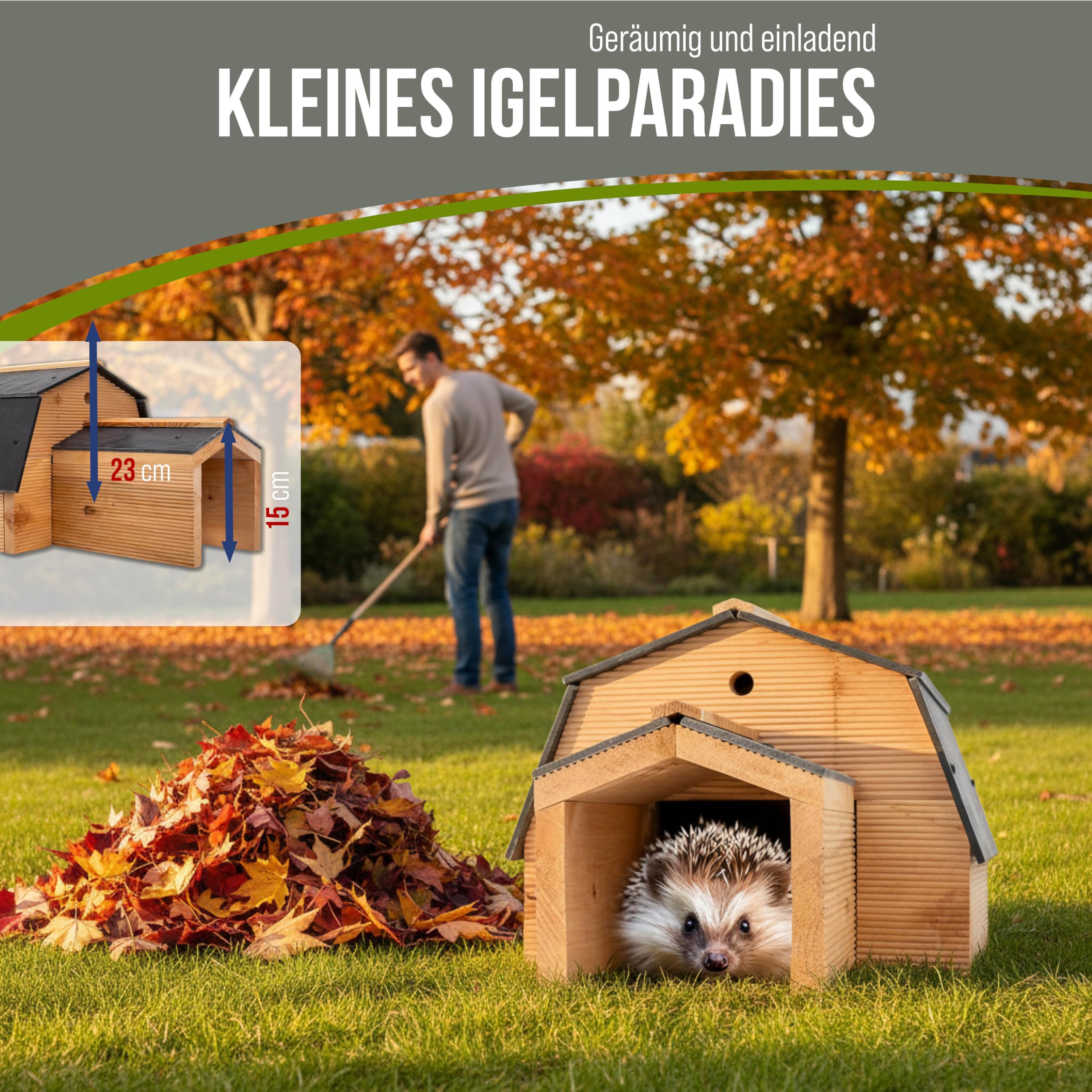 Igelhaus Winterfest Premium Igelfutterhaus Made in Europe Igelhotel Futterhaus Igelhöhle