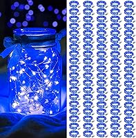 Vista 52 de AIKEI Paquete de 12 luces LED de hadas que funcionan con pilas, guirnaldas de luces impermeables de 7 pies, 20 luces LED de luciérnagas estrelladas