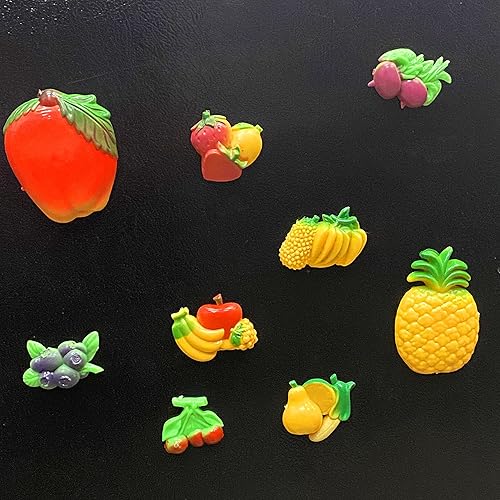 Miniatura 9 de Juego de 18 imanes de frutas variadas para refrigerador, casillero de alimentos, nevera, cocina, nevera, 3D, plástico, para refrigerador, decoración