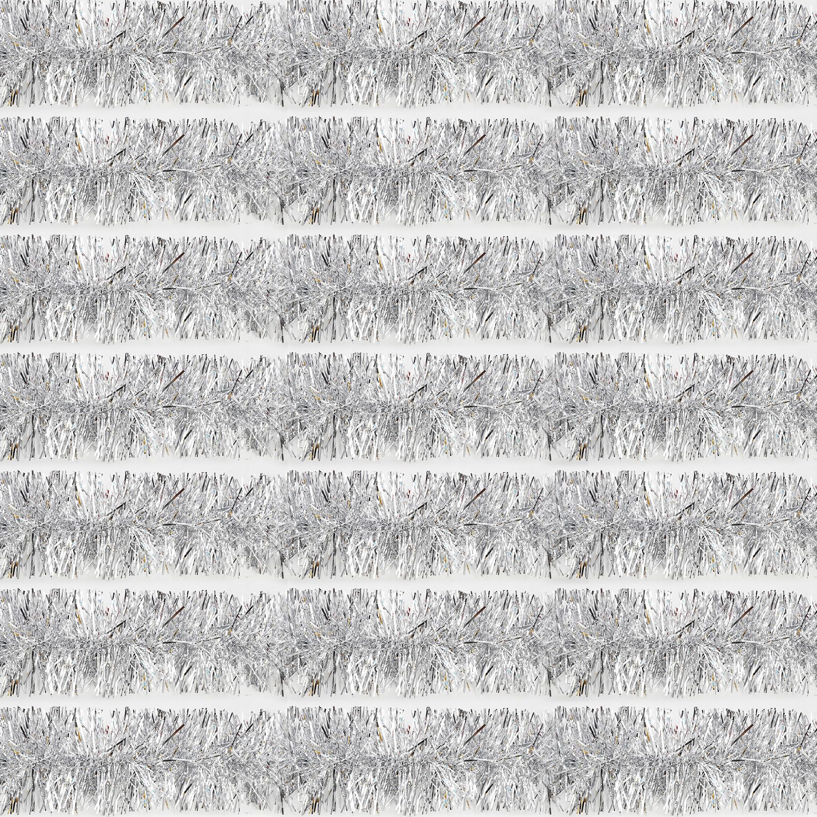 100 Feet Silver Tinsel Garland Christmas Foil Tinsel Garland Decoration Metallic Banner Wall Hanging Tinsel Streamers Garland for Christmas Tree