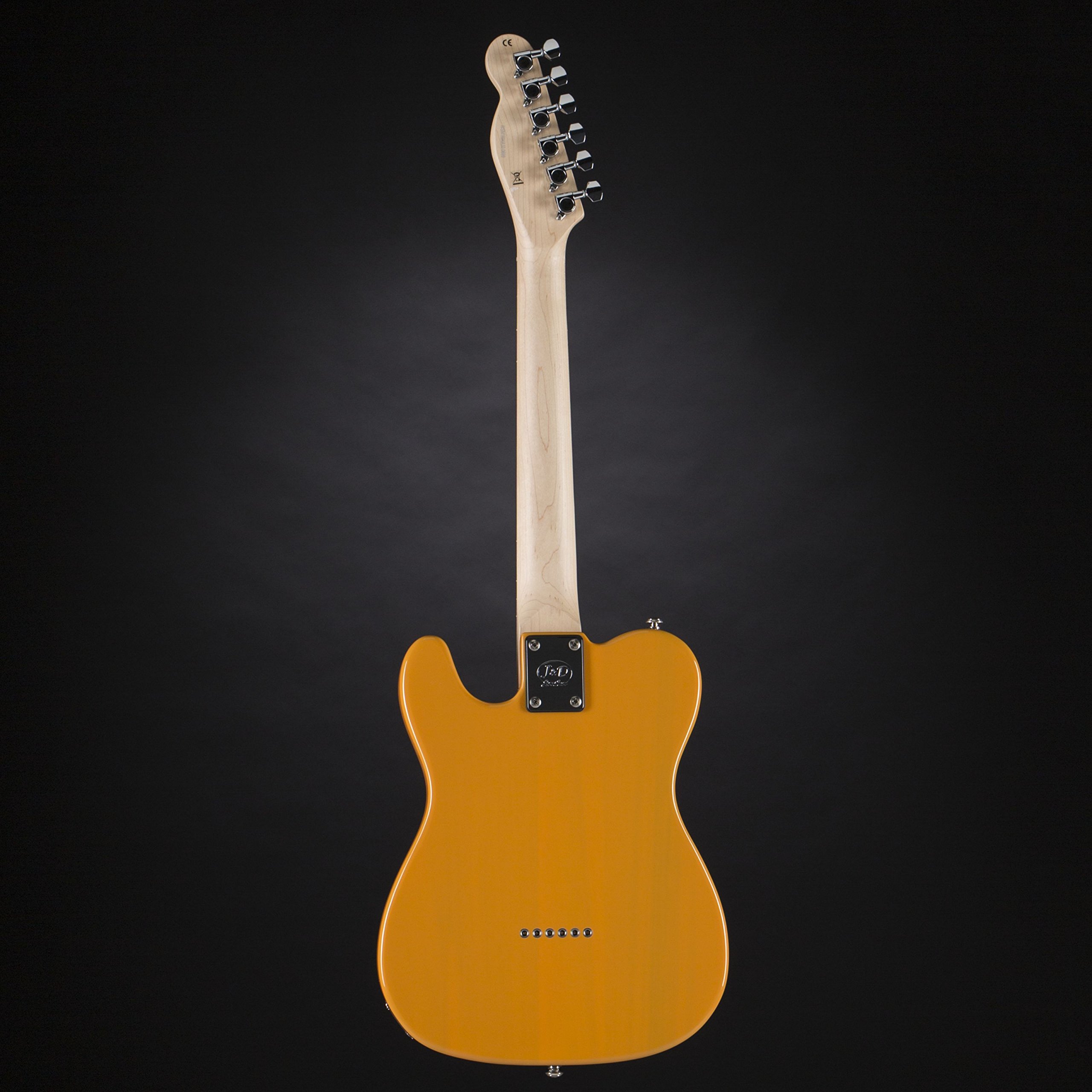 J & D E-Gitarre im TL-MINI-Stil mit Erle-Korpus, Ahorn-Hals, Keramik Single Coil, Butterscotch Blonde, Vintage Style