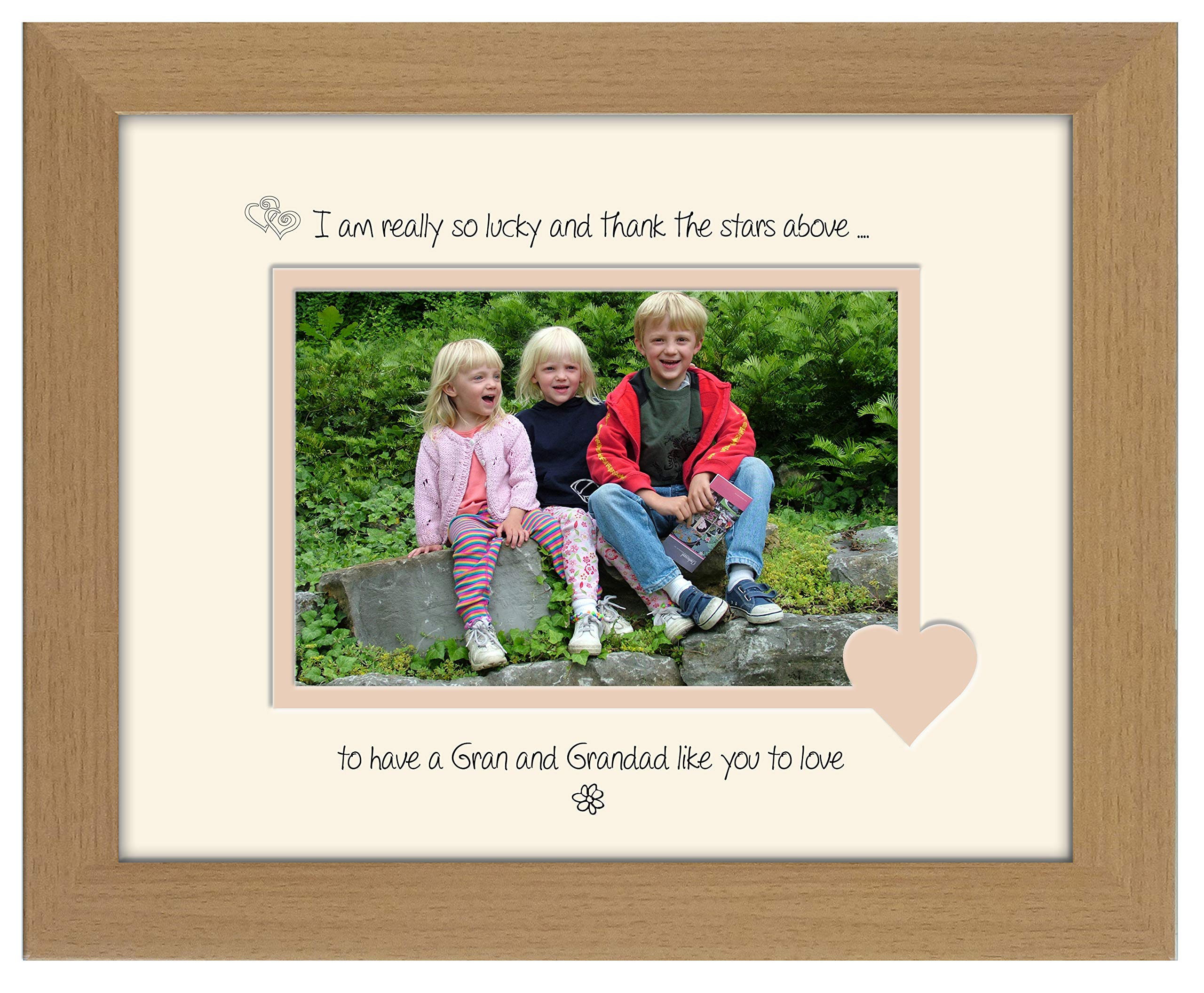 Photos In A Word Oak Finish Frame Cream Mount Beige Inside Gran And Grandad Photo Frame Thank The Stars Above Double Mounted Quality Gift 815F (Oak Finish Frame Cream Mount Beige Inside)