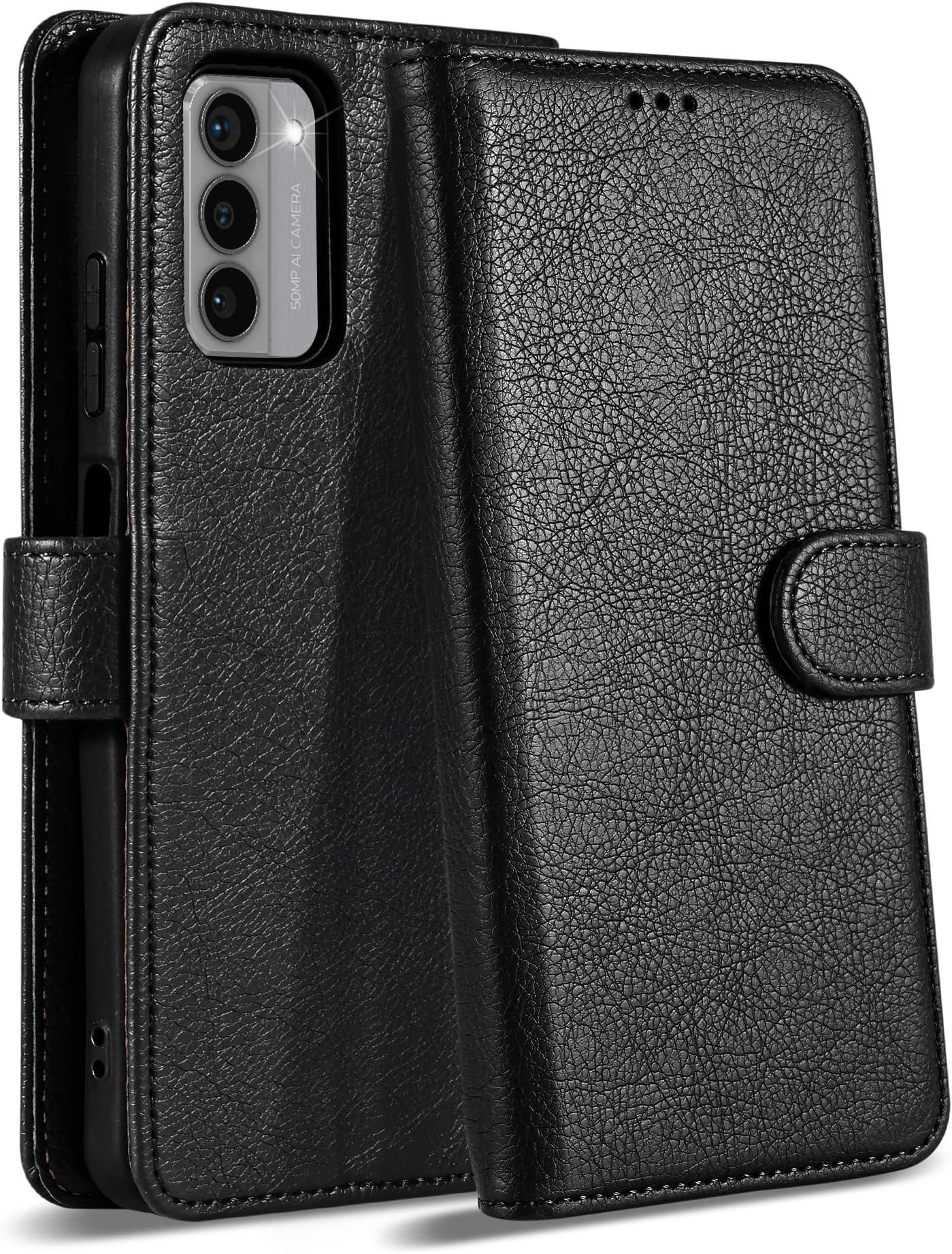 Case Collection for Nokia G42 5G Phone Case - Premium Leather Folio Flip Cover | RFID-Technology | Kickstand | Money and Card Holder Wallet | Compatible with Nokia G42 5G Case Black