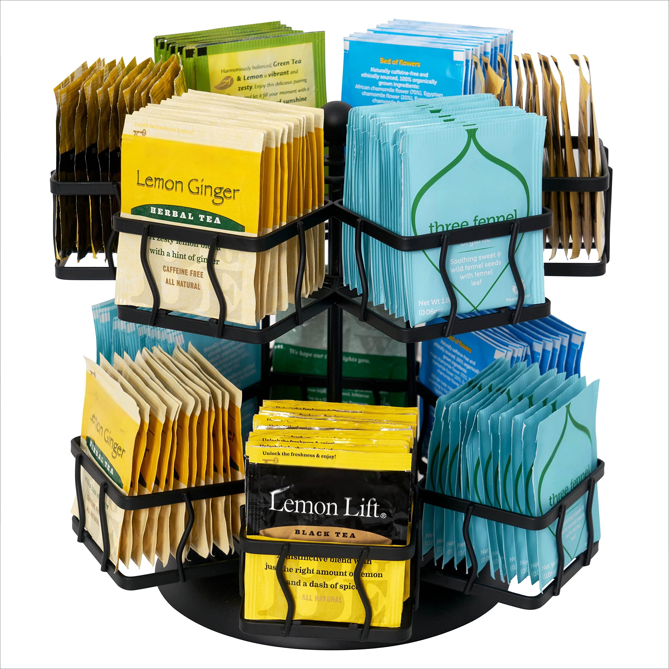 NHZ Tea Bag Organizer Spinning Carousel