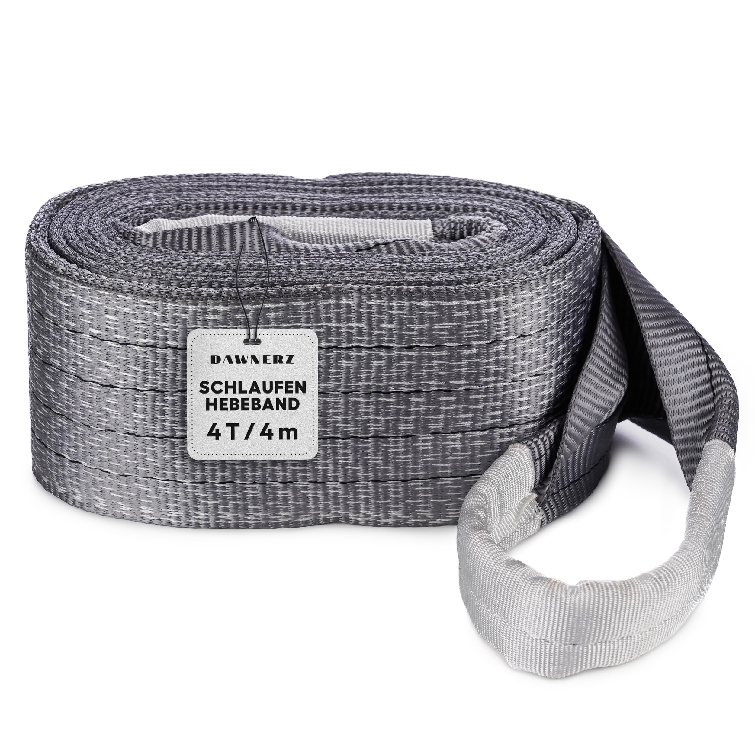 Nastro di sollevamento per passanti, 4000 kg, in fibra ottica diretta, 4 m, per sollevamento pesanti, in poliestere, doppio strato con estremità rinforzate