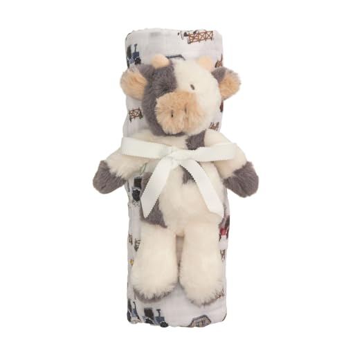 Mud Pie Farm Swaddle & Rattle Set