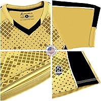 Vista 5 de Camiseta deportiva SOL Athletic para hombre, refrescante, transpirable, cómoda Dorado/Negro