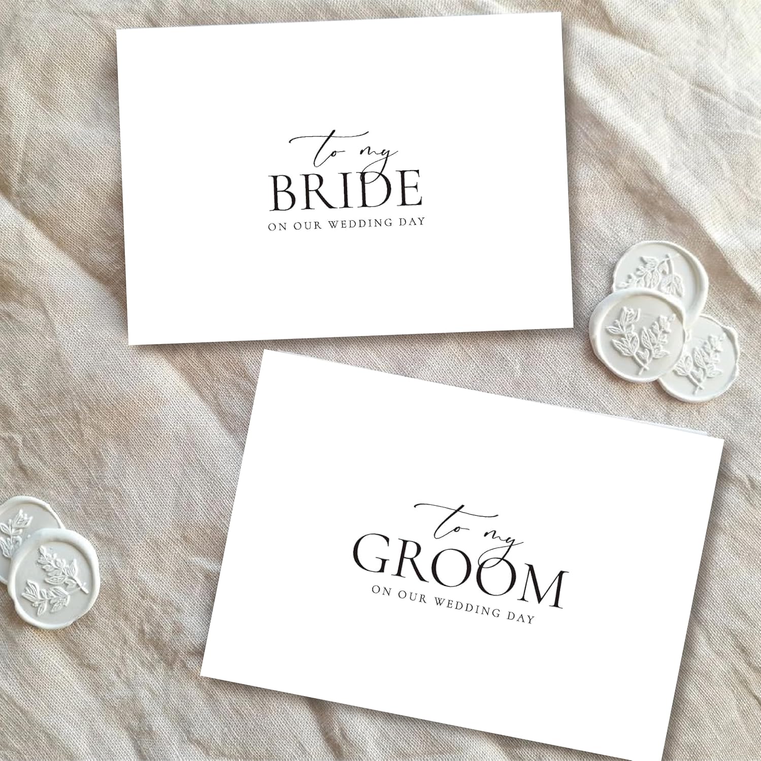 Mr&MrsGifts 2 Pcs Wedding Cards for Groom and Bride, To My Bride and My Groom On Our Wedding Day Card Groom & Bride A image 4 of 7 B0F23ZCSRL