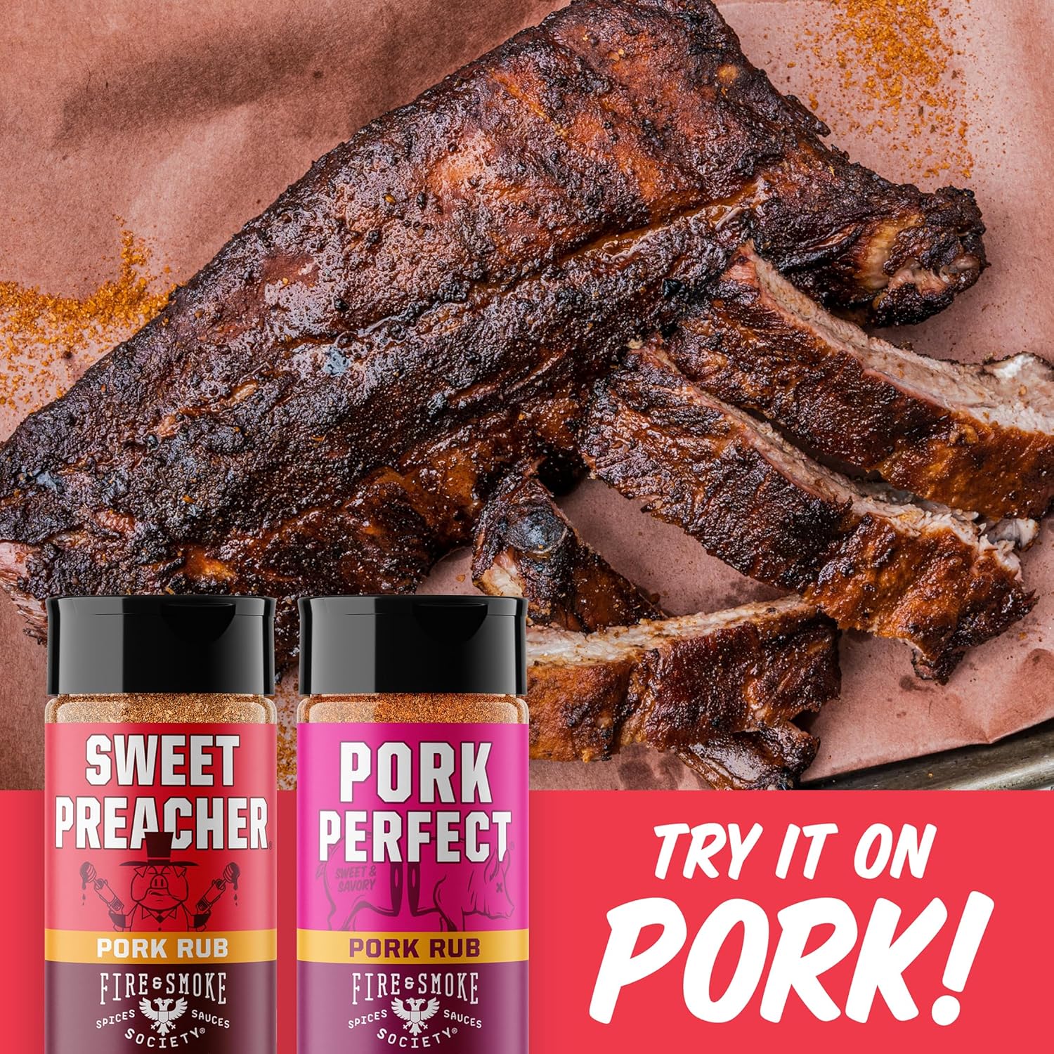 Fire & Smoke Society Essential Grill Variety Pack | BBQ Rubs and Seasonings, Christmas Gifts for Dad, Mens Gifts | Steak Seasoning, Chicken, Burgers, Pulled Pork | Large Spices Set (8-Pack) - Image 8