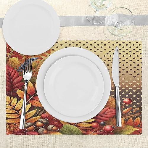 Miniatura 372 de Ambesonne Juego de 4 manteles individuales amarillos y azules, diseño de flores de primavera, flores vibrantes, manteles individuales de tela Azul