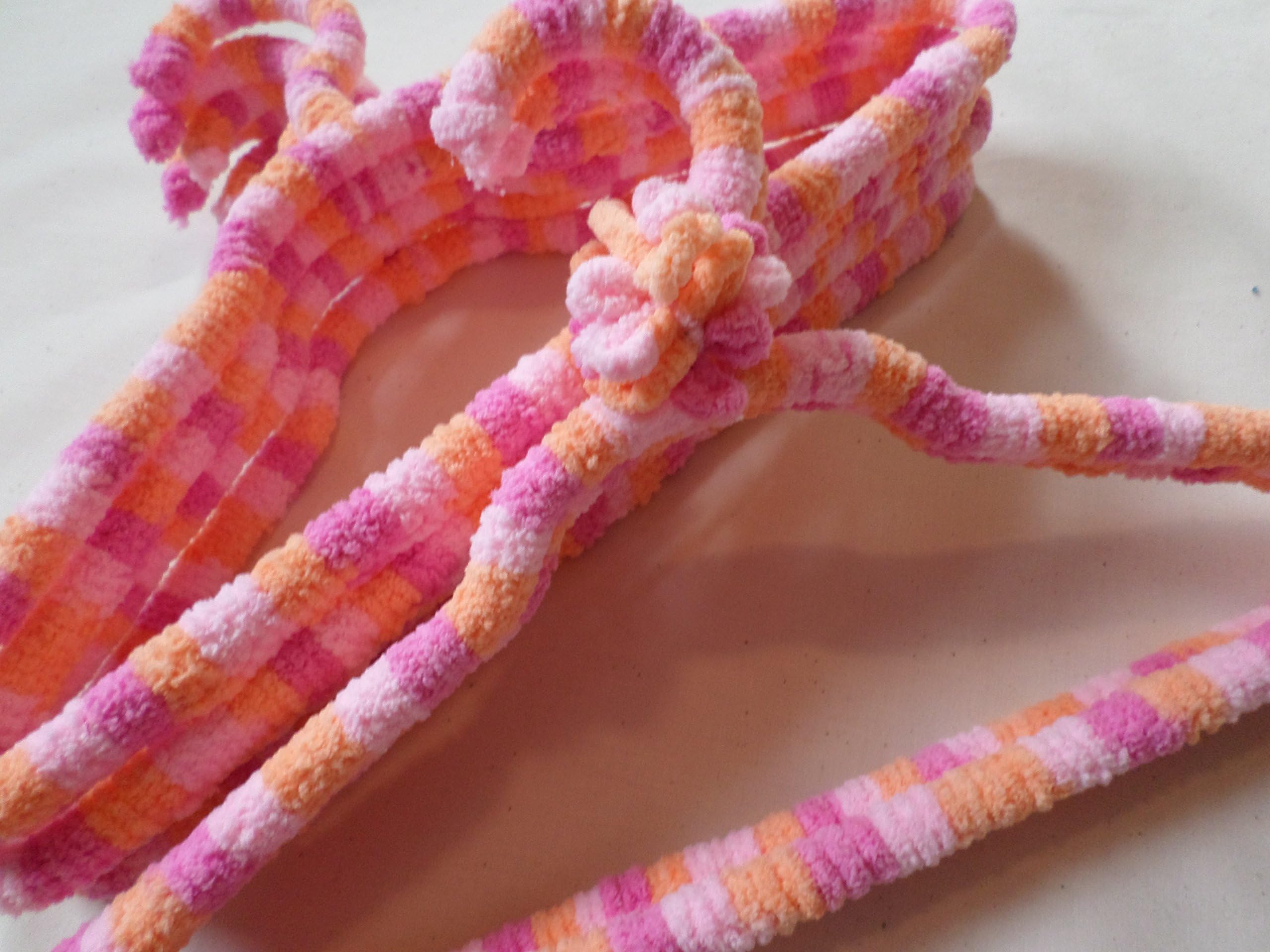 Baby and Toddler Yarn Covered Clothes Hanger "Peachy"