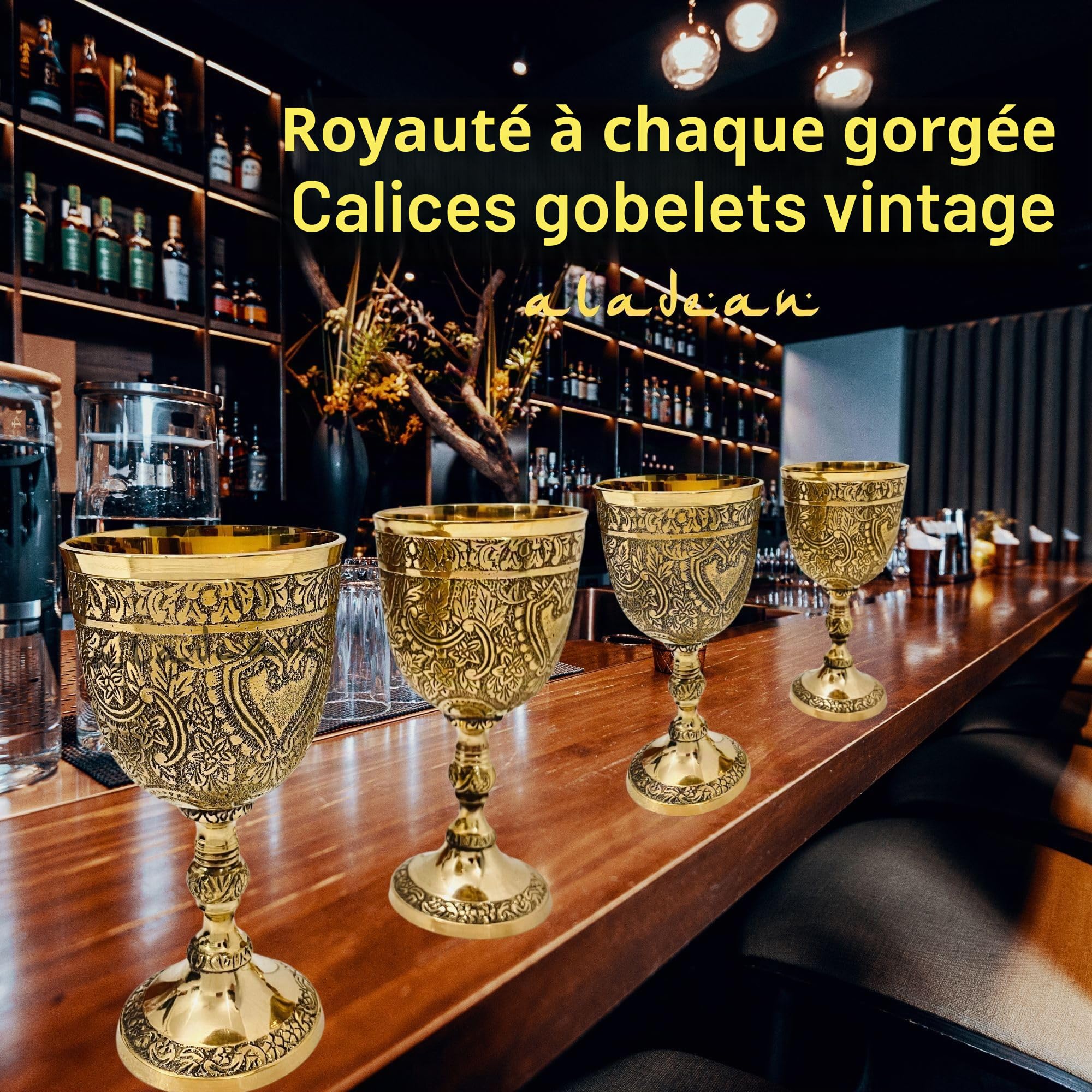 ALADEAN Verre à calice vintage | 1 tasse à vin royal du roi Arthur – Cadeau médiéval Renaissance pour communion et Noël (calice romain)