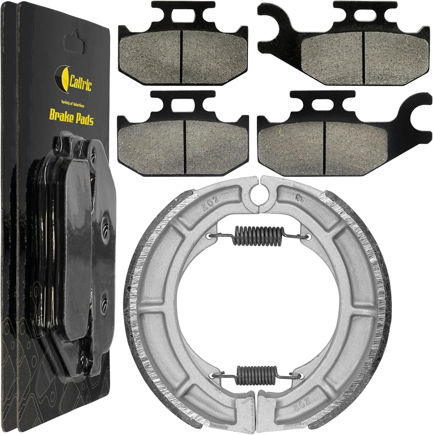 Caltric Front Brake Pads & Rear Brake Shoes Compatible with Suzuki Lta400F Ltf400 Lt-F400 Eiger 2008 New