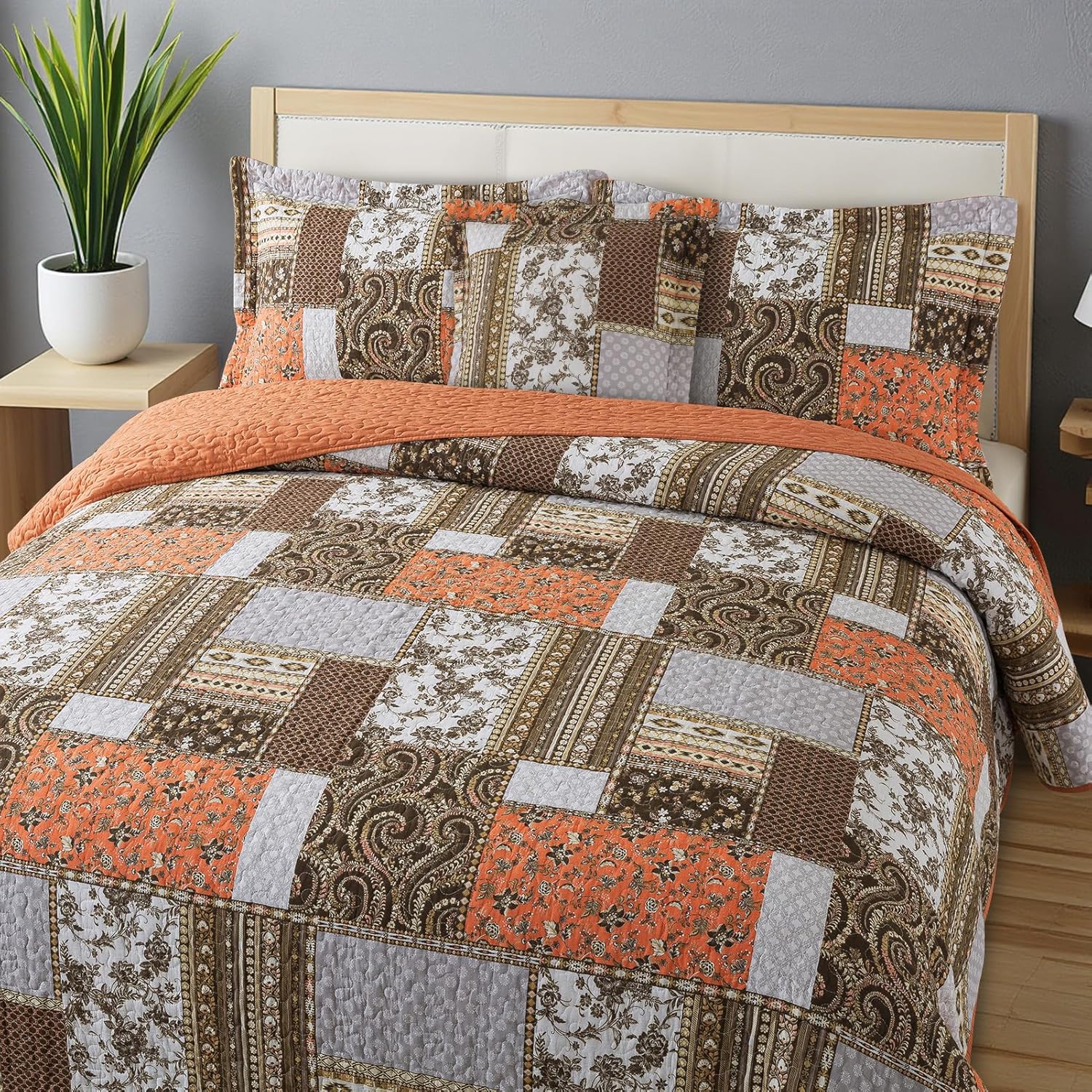 BEDIFANY 2 Pcs Cotton Throw Pillow Covers for Fall, Decorative Neutral Boho Cushion Covers Pillowcase for Couch Sofa Bedroom Living Room Home Decor Outdoor,18×18 Inch (Orange)