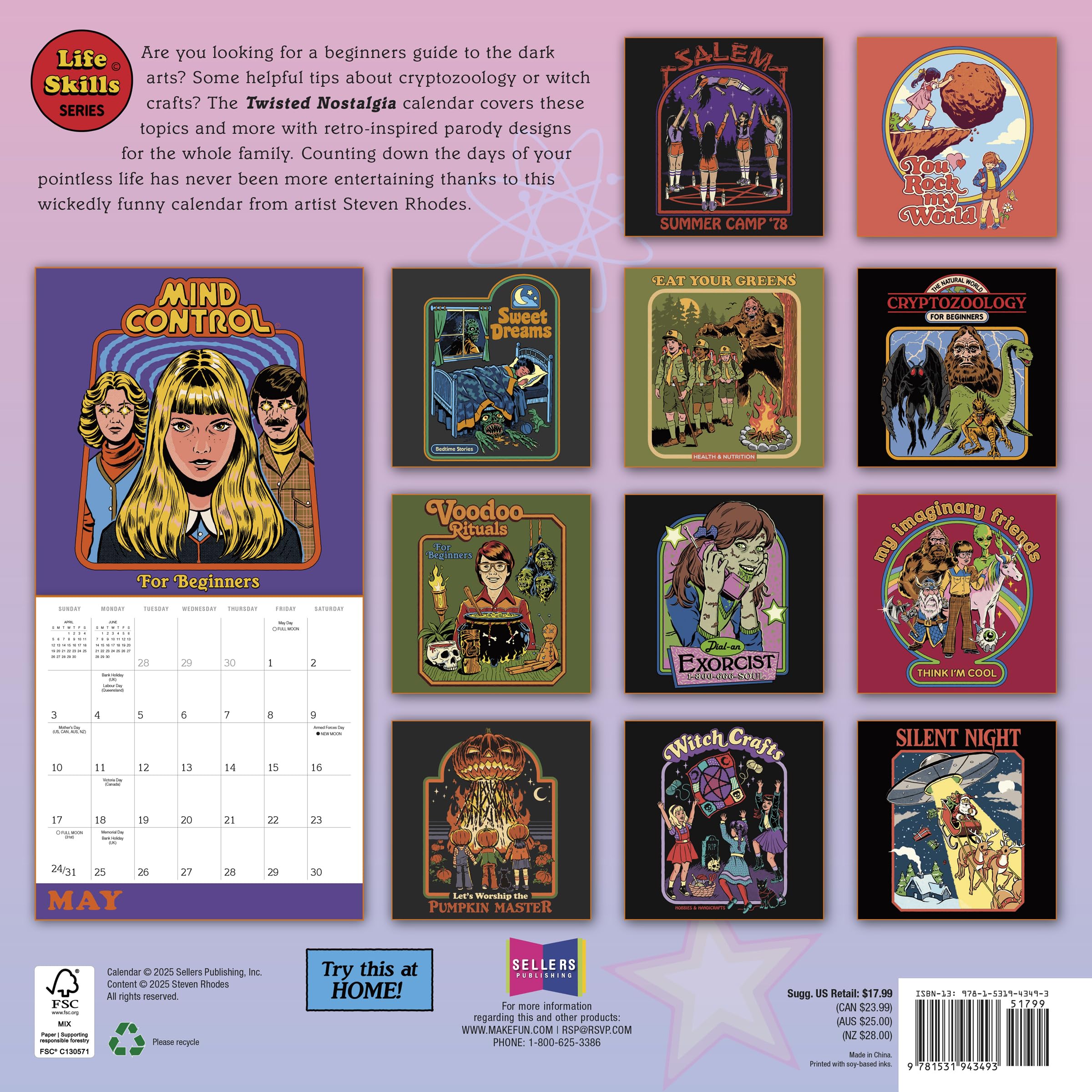 Twisted Nostalgia 2026 Wall Calendar: Life Lessons from The Dark