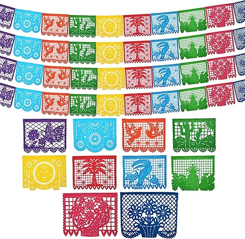 4 pancartas grandes de plástico para fiestas mexicanas, pancarta de plástico para fiesta, fiesta mexicana, carteles colgantes de Cino de Mayo,