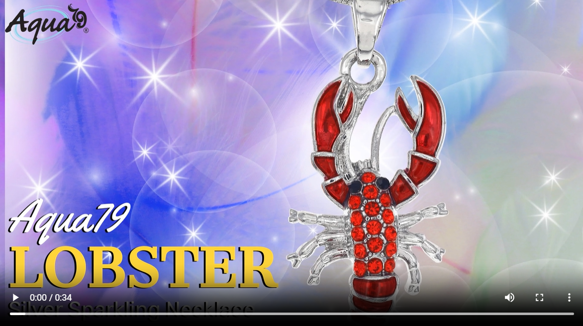 Amazon.com: Aqua79 Silver Lobster Sparkling Crystal Pendant