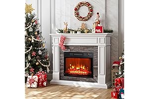 LGHM Free Standing Electric Fireplace with Mantel
