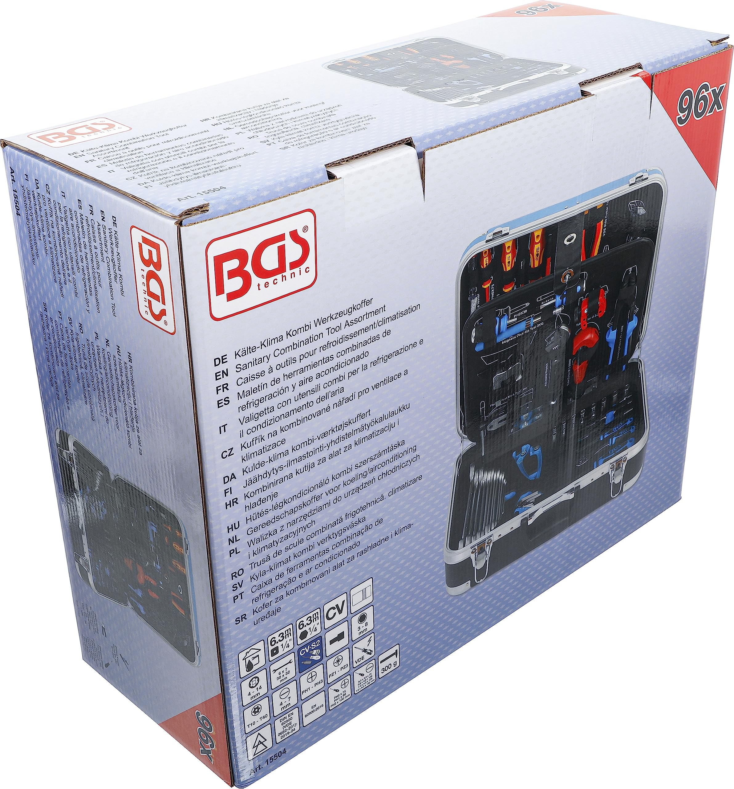 BGS 15504 | Maletín de herramientas combinadas de refrigeración y aire acondicionado | 86 piezas