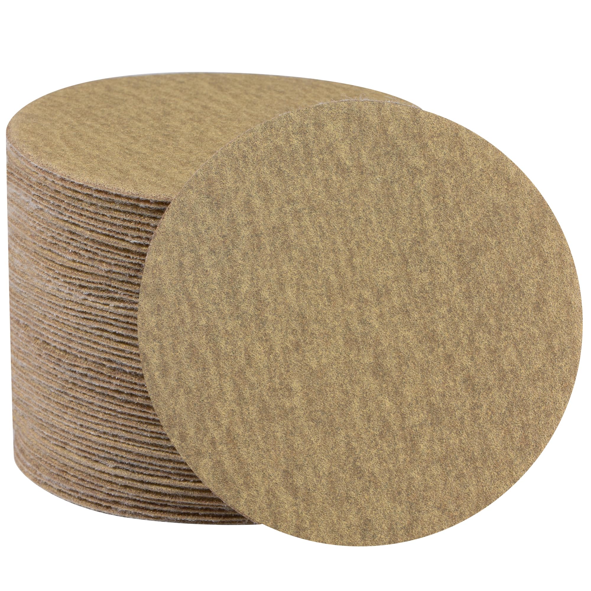 Shawya 3 Inch Sanding Disc 50 PCS Gold Hook and Loop No Hole Sanding Discs 220 Grit Aluminum Oxide Orbital Sander Sandpaper for Wood Auto Body Paint