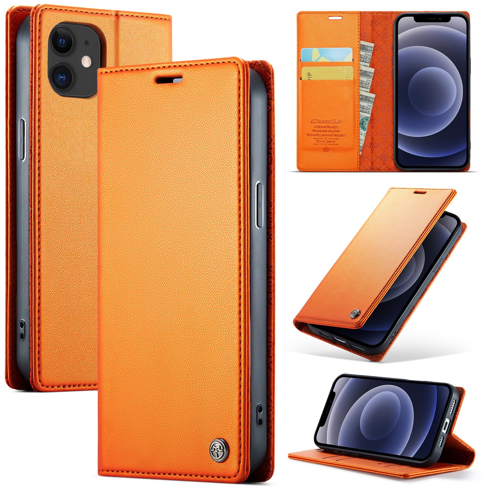 owlhold hülle für iPhone 16/17 Premium Weiches Vintage-Nubukleder klapphülle