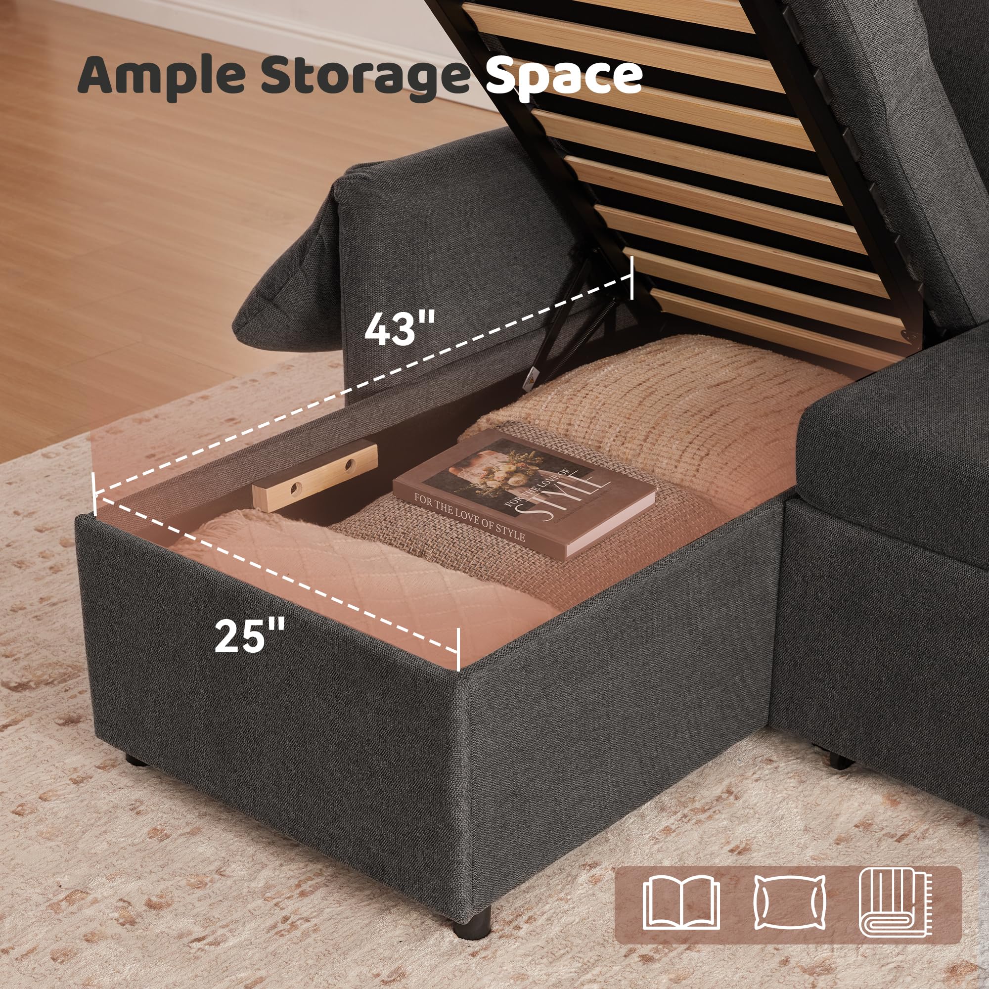 Best Friheten Sleeper Sofa Picks for 2026 1 Tbfit 83'' Pull Out Sofa, 3 in 1 Sleeper Sofa Couch with USB & Storage Chaise, C — product photo