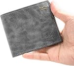 Slim Wallet for Men,Bifold Credit Card Holder Wallet with 8 Slots and ID Window,Mens Leather Wallet with Zippered Coin Pocket