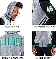 Vista 6 de Ultra Game Chaqueta con capucha oficial de la NBA Super Soft MVP con cremallera completa para hombre