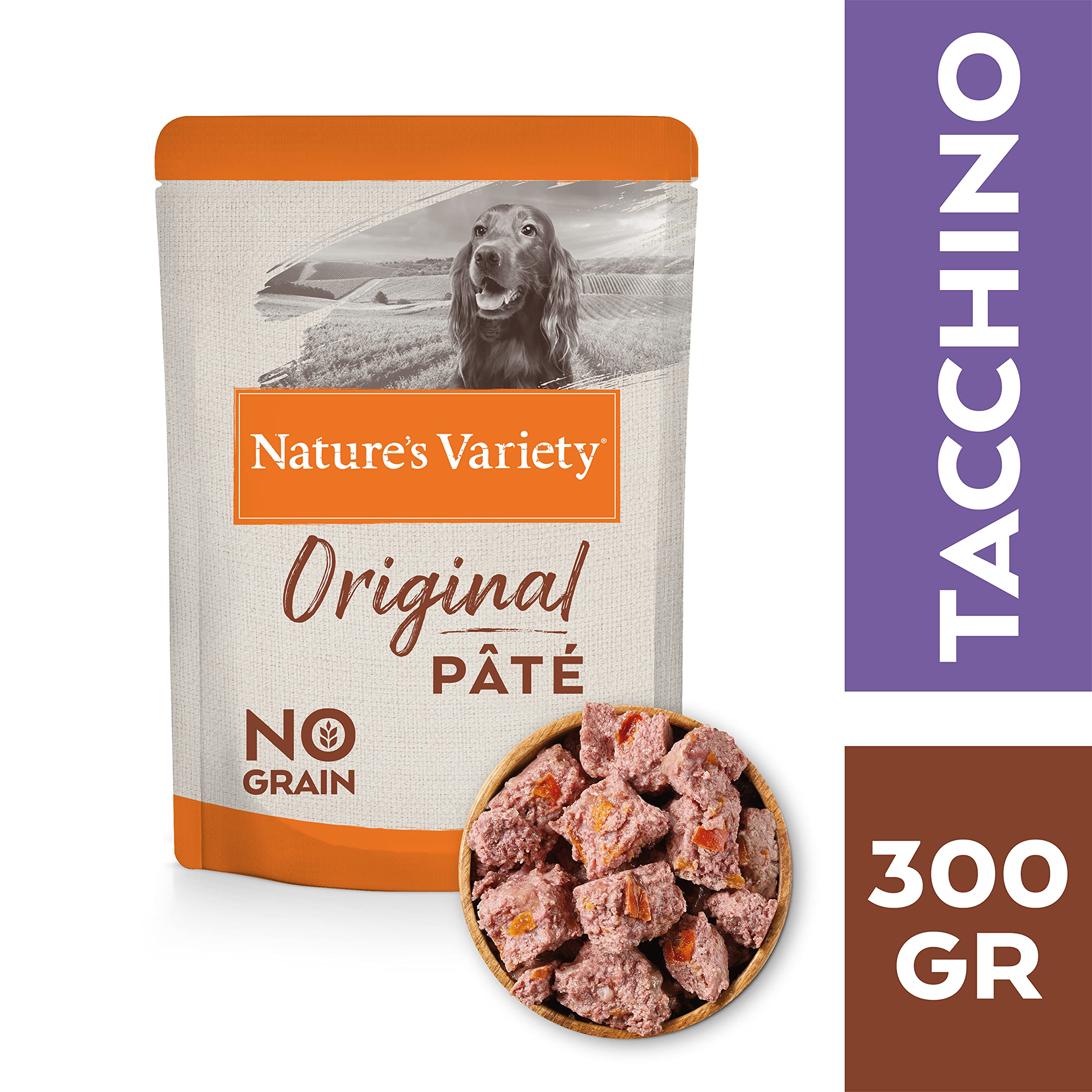 Nature's Variety Original No Grain Pasteten für ausgewachsene Hunde, 4 x 300 g, 4,8 kg