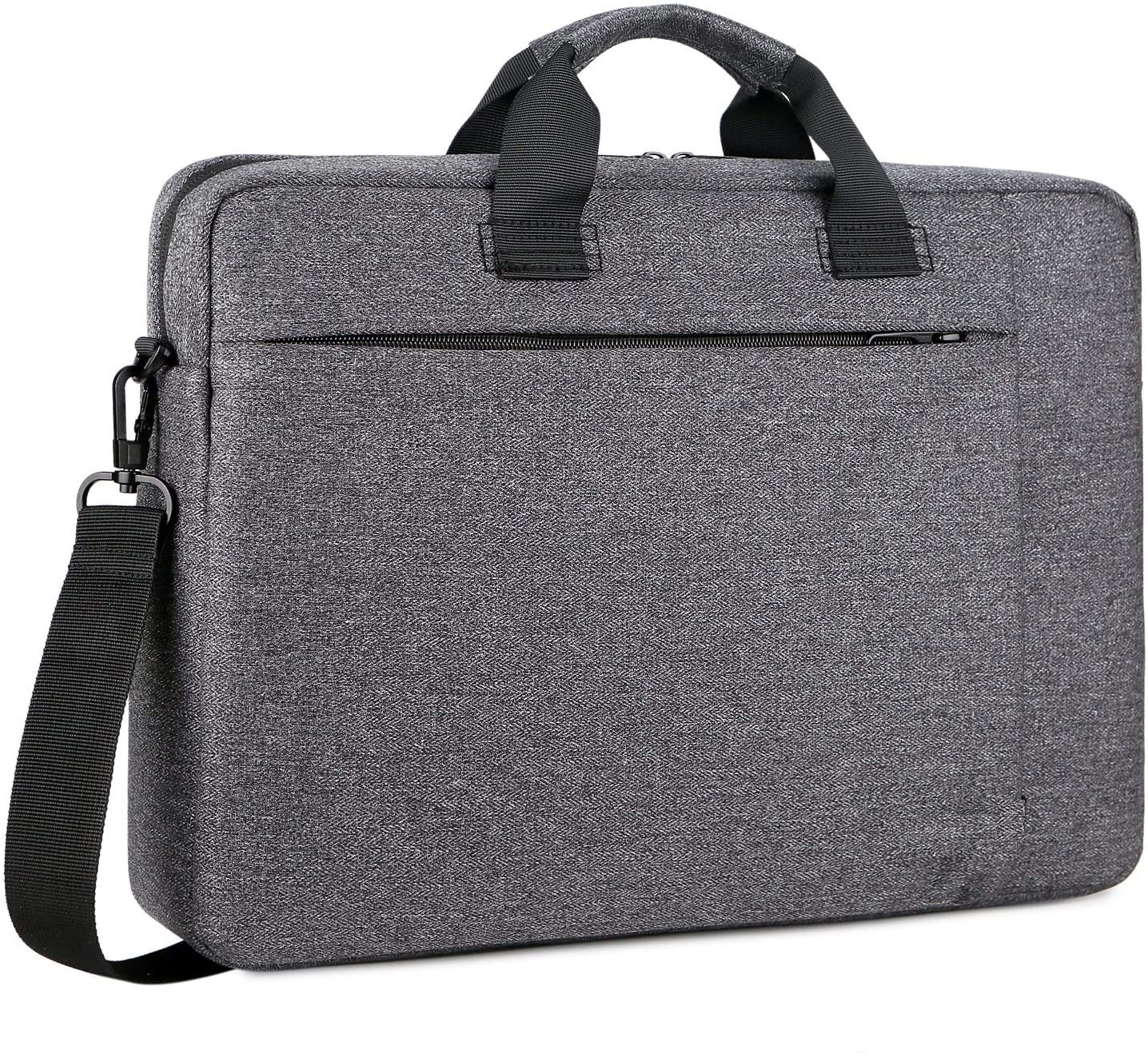 Office Laptop Bag Briefcase Notebook Business 15.6 Inch Briefcase Messenger Sling College Bag Water Resistant Laptop Bag Tablet Business Carrying Handbag for Women and Men, Dark Grey-image-12