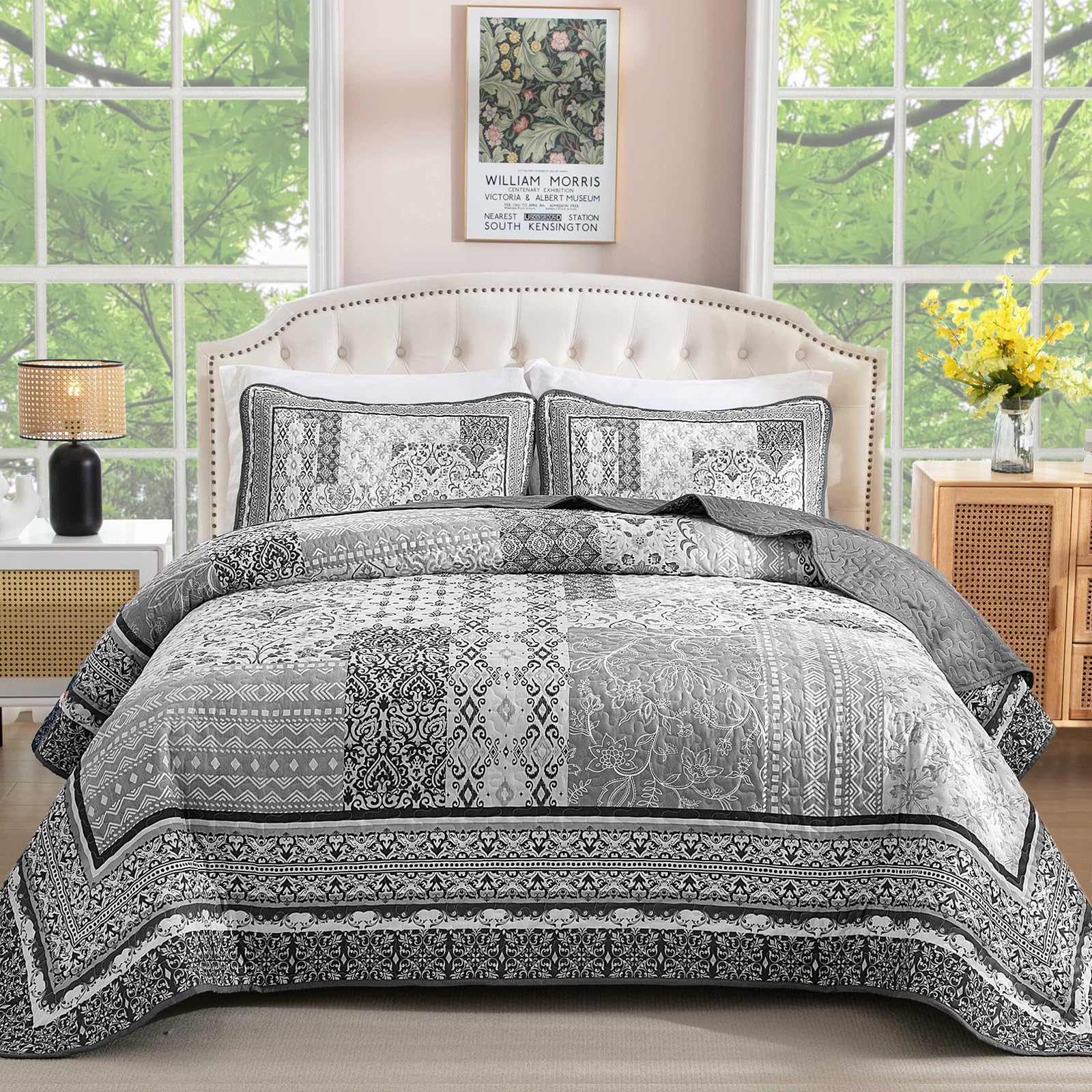 Edredón patchwork WONGS BEDDING para renovar la cama de matrimonio sin perder abrigo