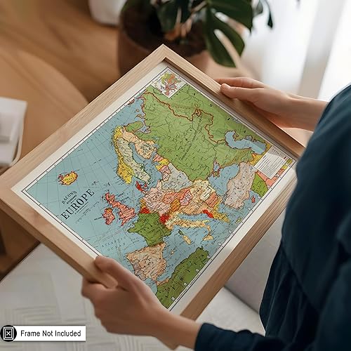 Miniatura 5 de Poster Master Póster de mapa  Impresión del mapa estándar de Europa de Bacon  Arte de zonas horarias  Regalo para hombres, mujeres, estudiantes y