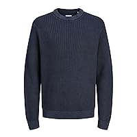 JACK & JONES Jjtanaka Knit Crew Neck, Sky Captain