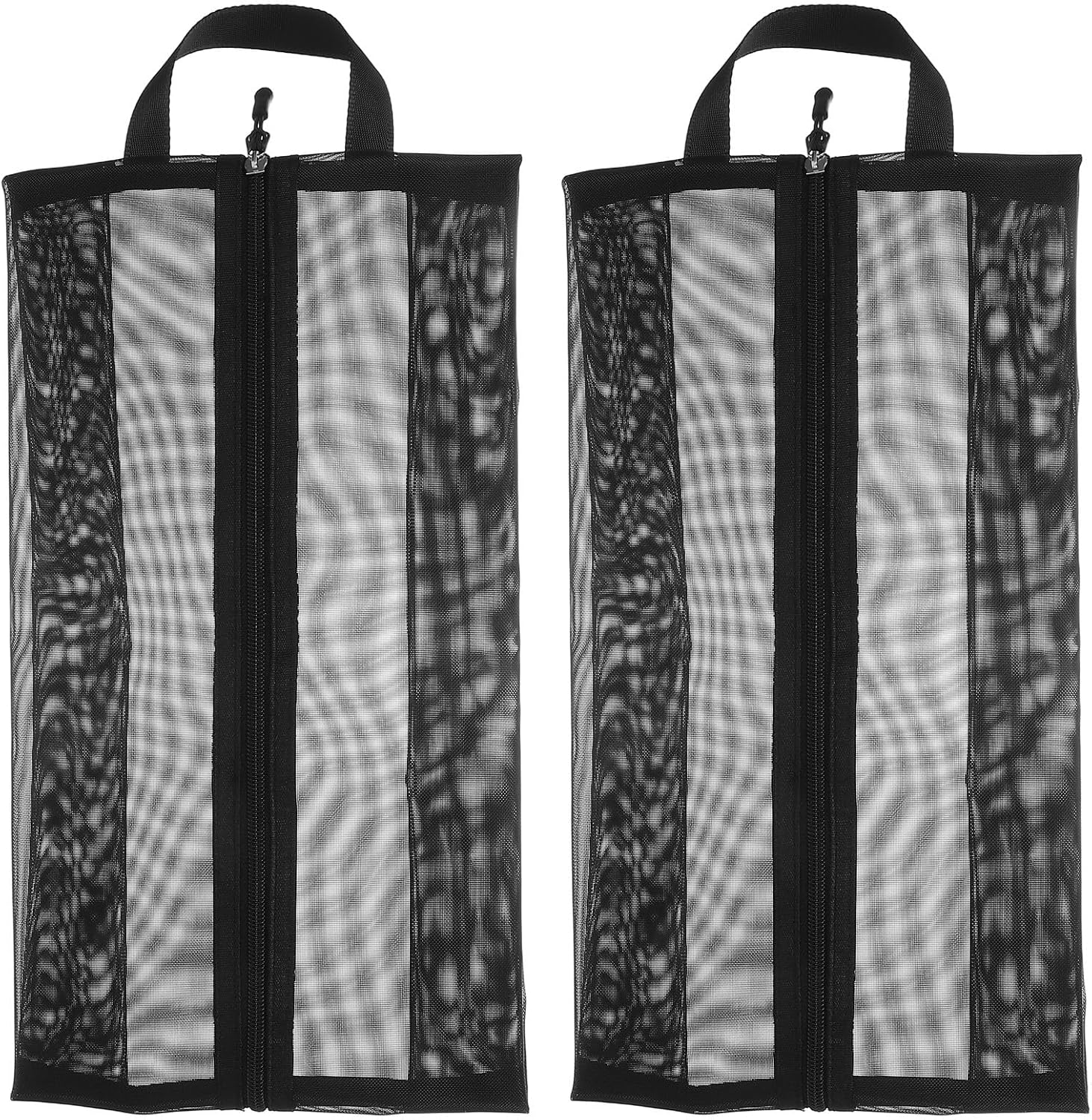 2pcs Travel Shoe Bags with Handle Breathable Mesh Shoe Dust Bags for Men and Women Large Portable Storage Organizer for Outdoor Travel and Business Trips