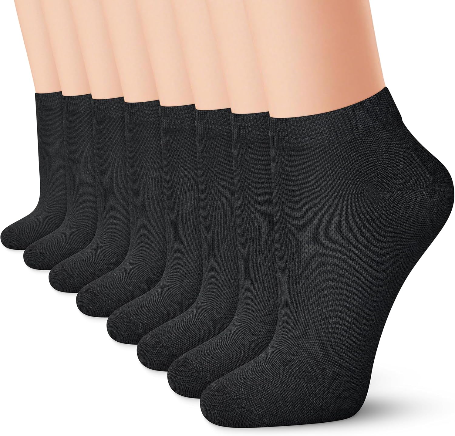 Blisset 8 Pairs Women's Breathable Cotton Ankle Socks, Anti-Slip Low Cut Socks for All-Day Comfort