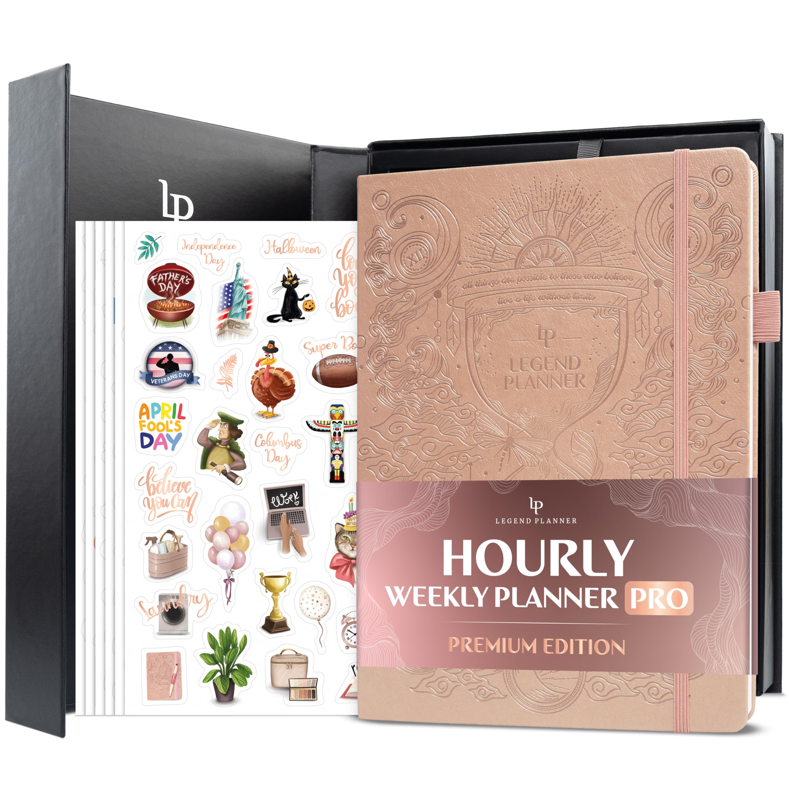 Legend Hourly Planner PRO Premium, Large Undated Schedule Planner with Time Slots