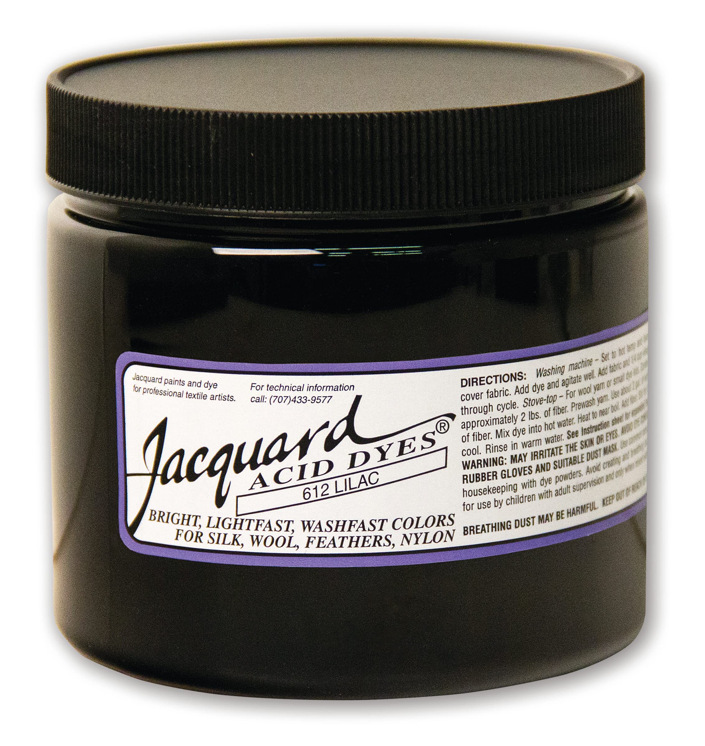 Jacquard Acid Dye for Wool, Silk and Other Protein Fibers, 8 Ounce Jar, Concentrated Powder, Lilac 612