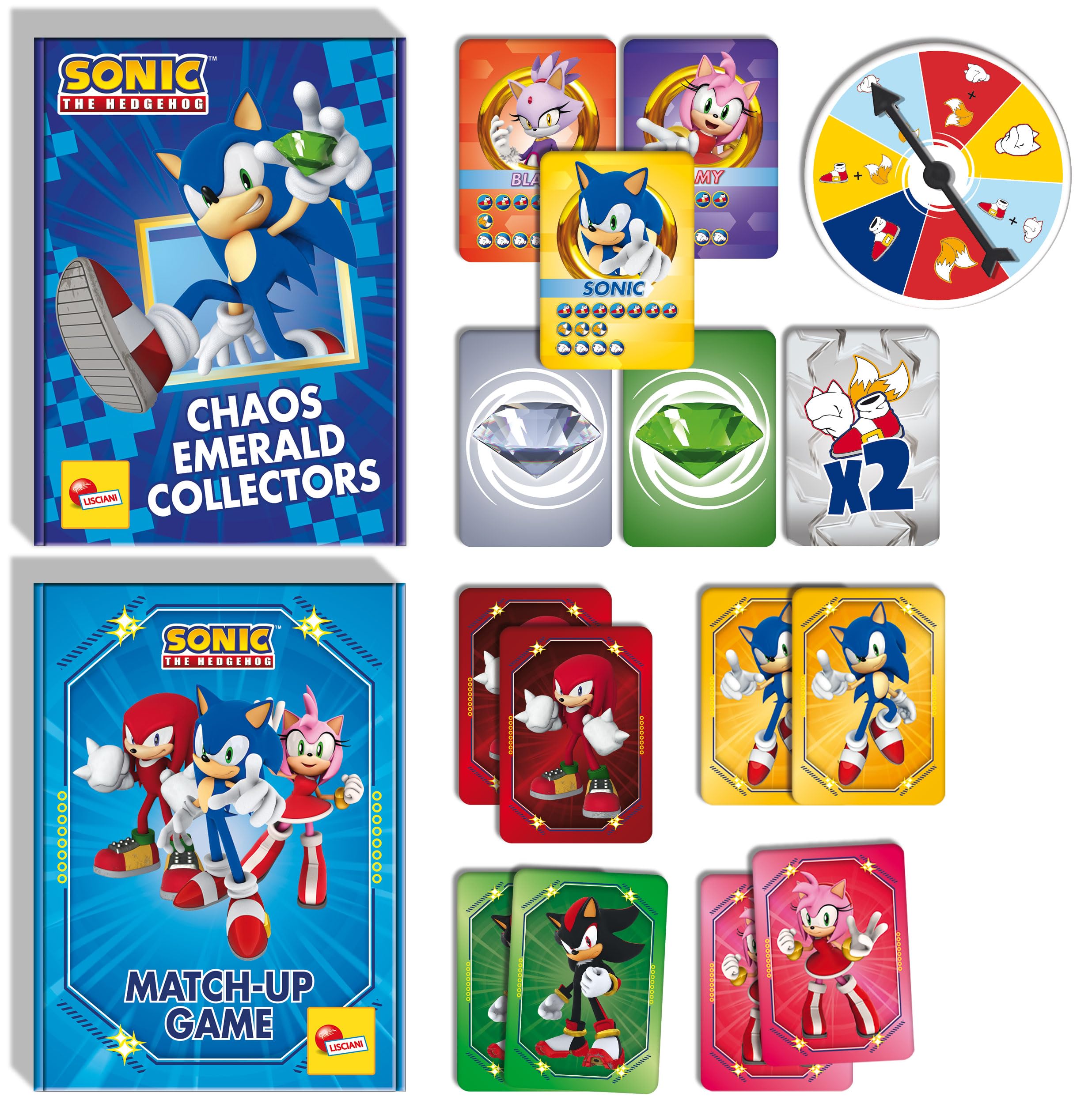 Lisciani - SONIC - Pack 2 en 1 Mochila + Juegos de Cartas - Juegos Educativos Portátiles para 2 Jugadores o Más - Juego Educativo 6 Años con Sonic para Desarrollar Lógica y Diversión en Movimiento