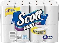 Vista 13 de Scott - 1000 hojas por rollo de papel higiénico, 4 rollos, toallas de baño