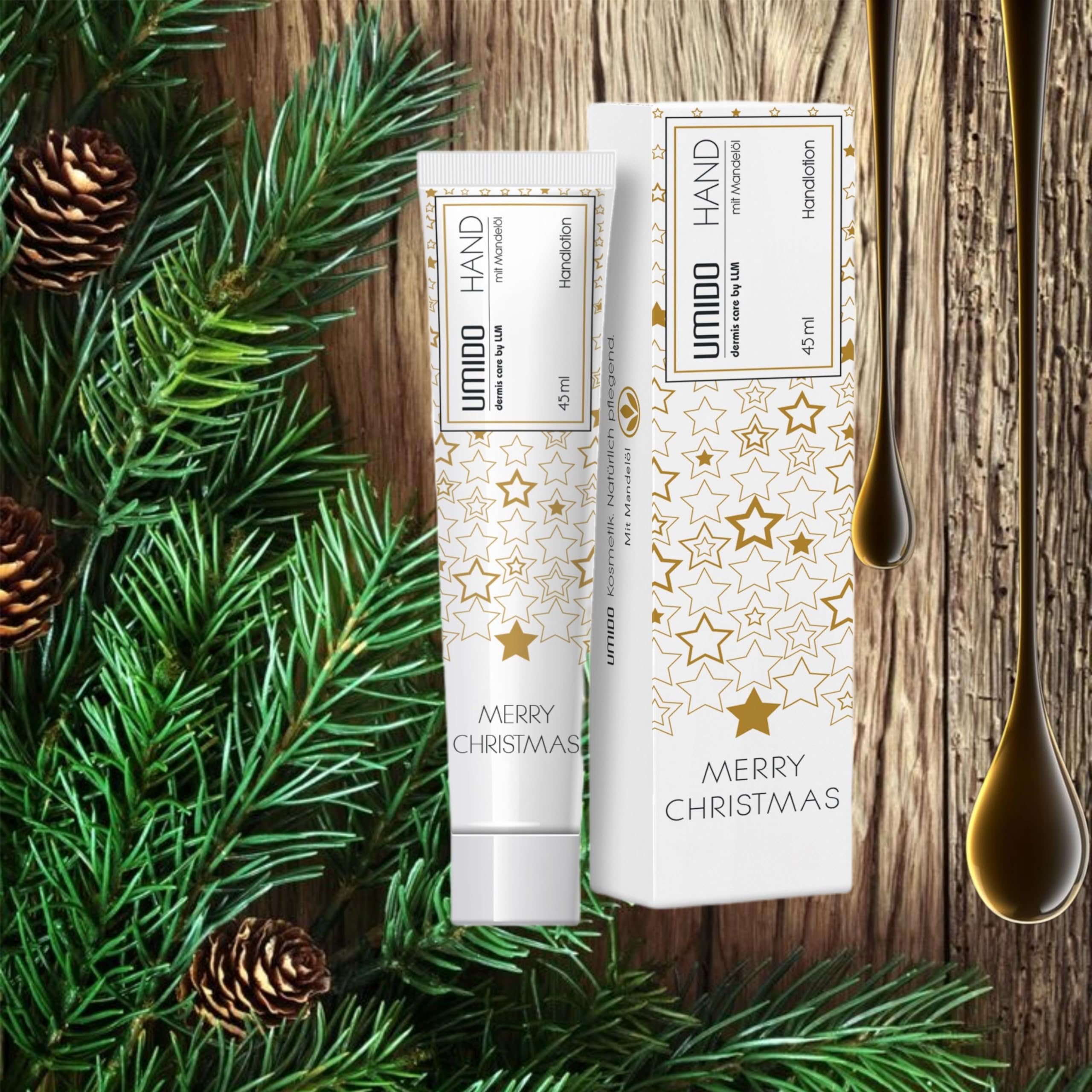 72x UMIDO Hand-Lotion 45 ml Mandelöl Weihnachten | Handcreme | Creme | Pflegecreme | Lotion | Hautpflege