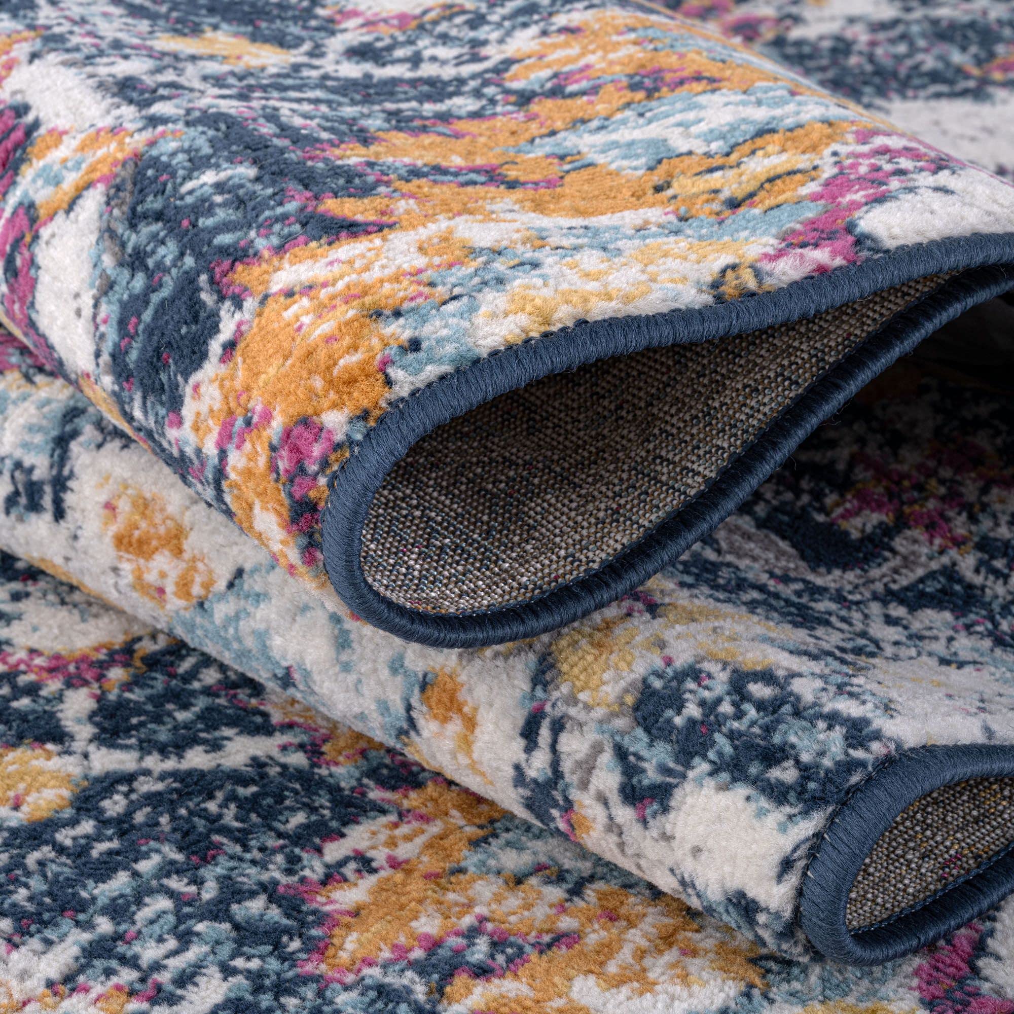 THE RUGS Multicoloured Vintage Oriental Rug for Living Room Bedroom, Medium 120x170 cm, Multicoloured Traditional Design - Image 4
