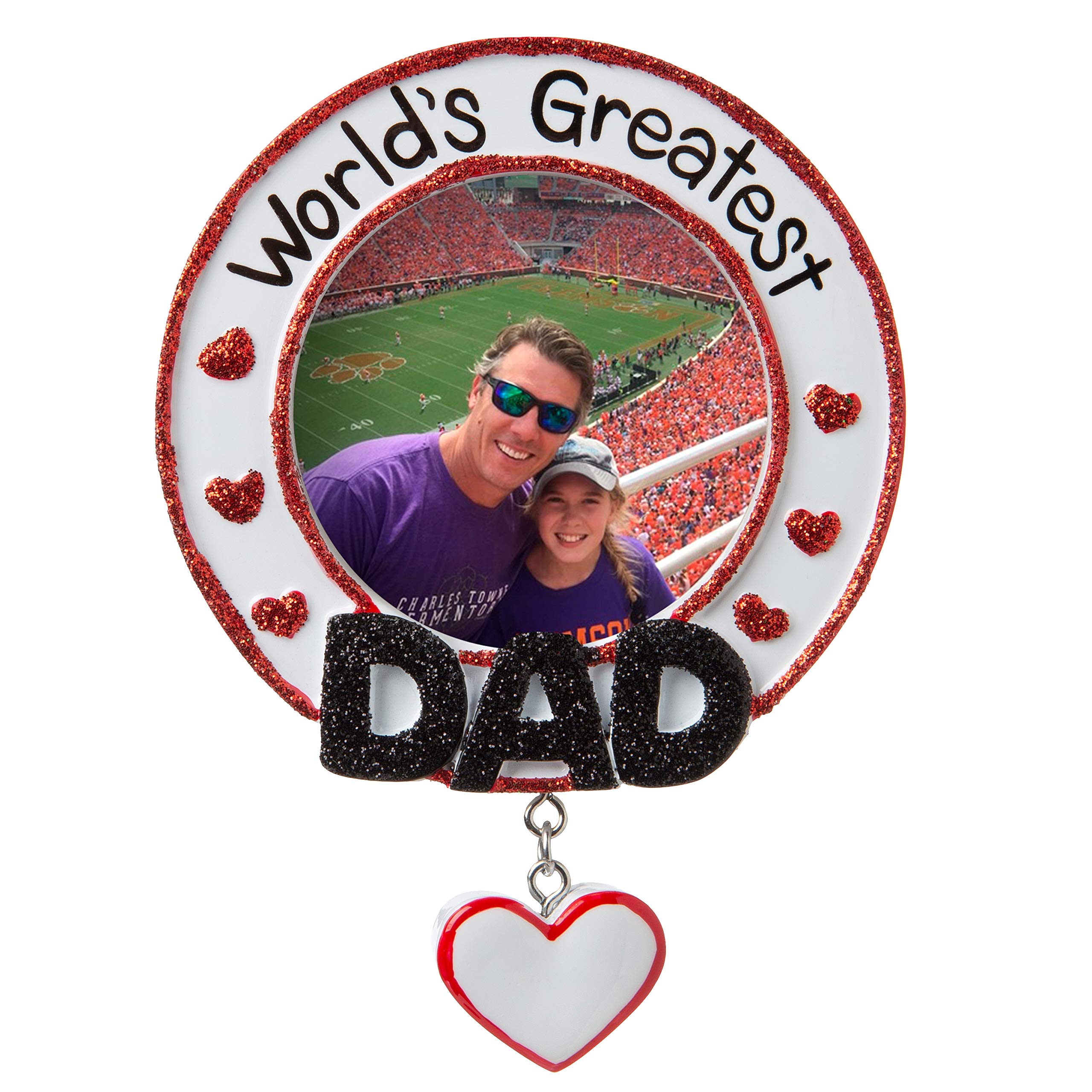Worlds Greatest Dad Photo Frame Personalized Christmas Ornament