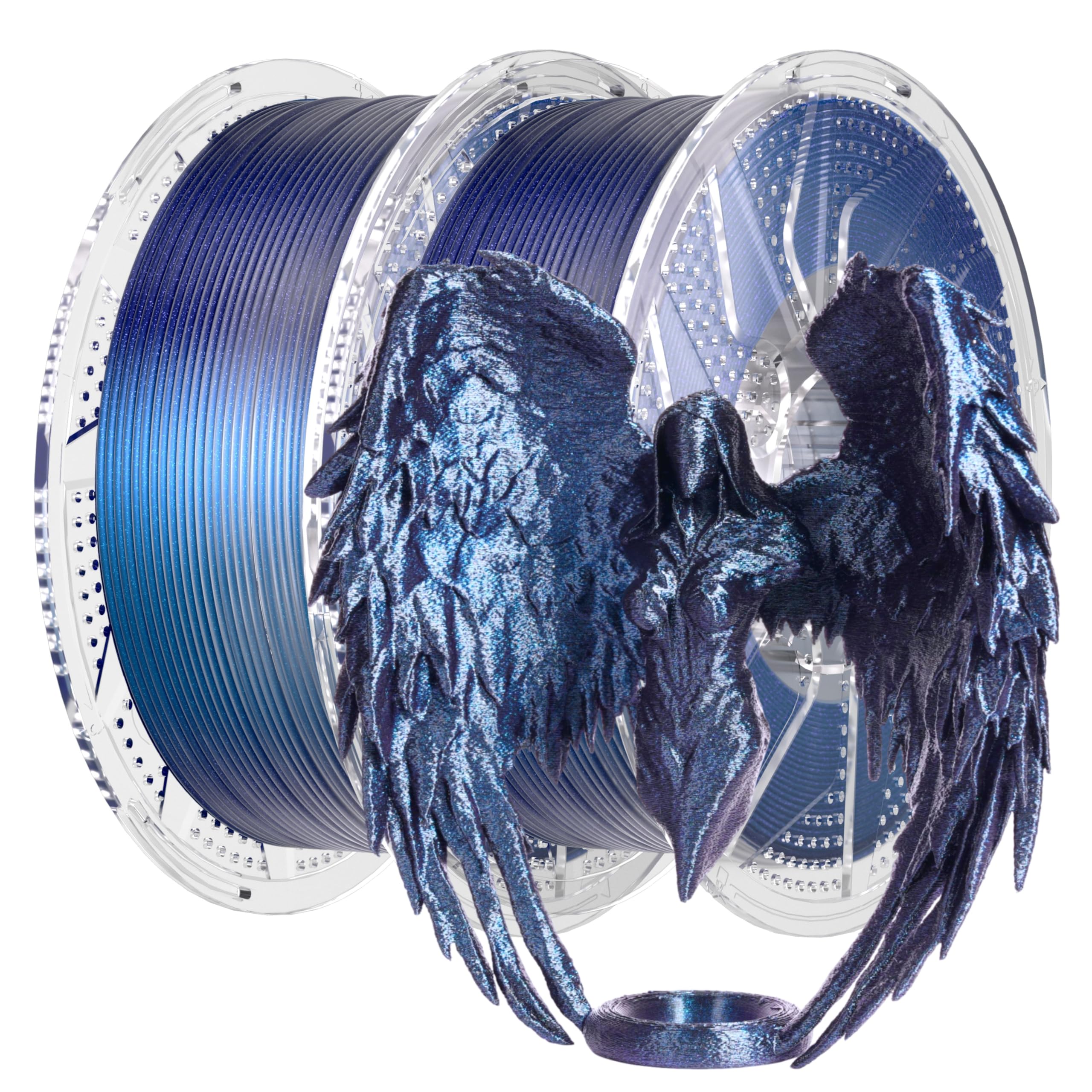 Conjure Filamento PLA Glitter Set, Azul, Filamento PLA 1.75 mm para Impresora 3D, Efecto Brillante Multicolor, 2 kg (2×1 kg)